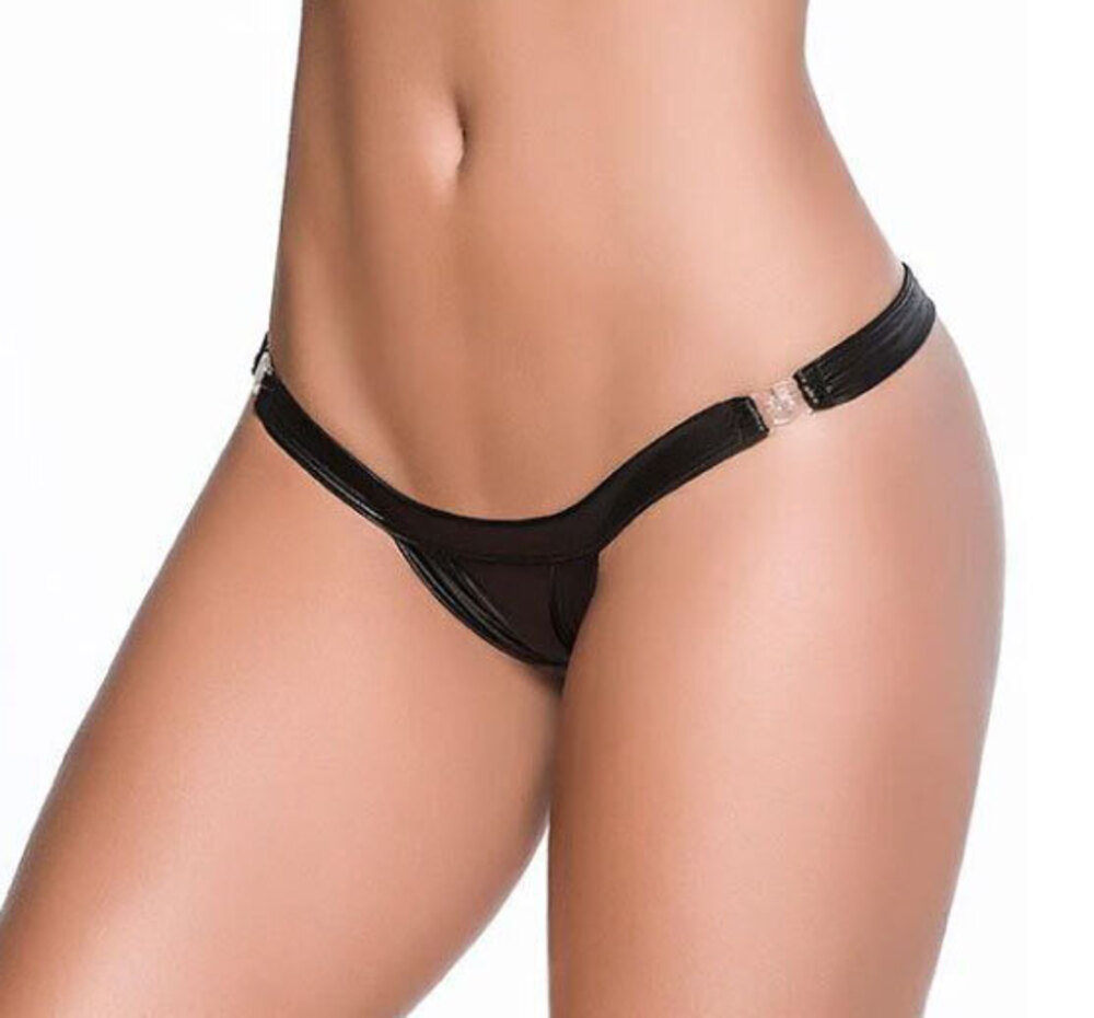Wet Low v Clip on Thong - Small/medium - Wet Black Mapale